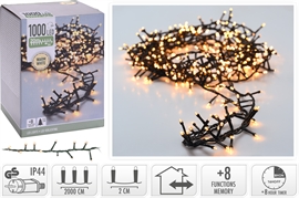 LED Micro Cluster Lyskæde 20 m 1000 LED, Varm hvid 