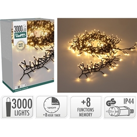 LED Treecluster Lyskæde 3000 LED, Varm Hvid 39 m 