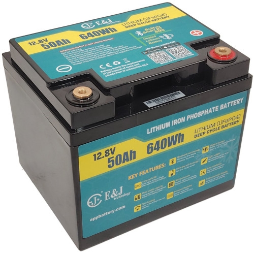 E&J Lithium batteri 12 volt 50Ah (Bluetooth + HEAT)