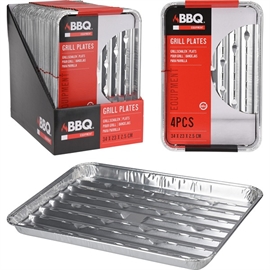 BBQ 4 stk Grillbakker i Aluminium 